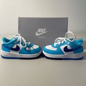 NEW Nike Force 1 LV8 2 TD Toddler Shoes Blue White 5C NIB DX2165-100